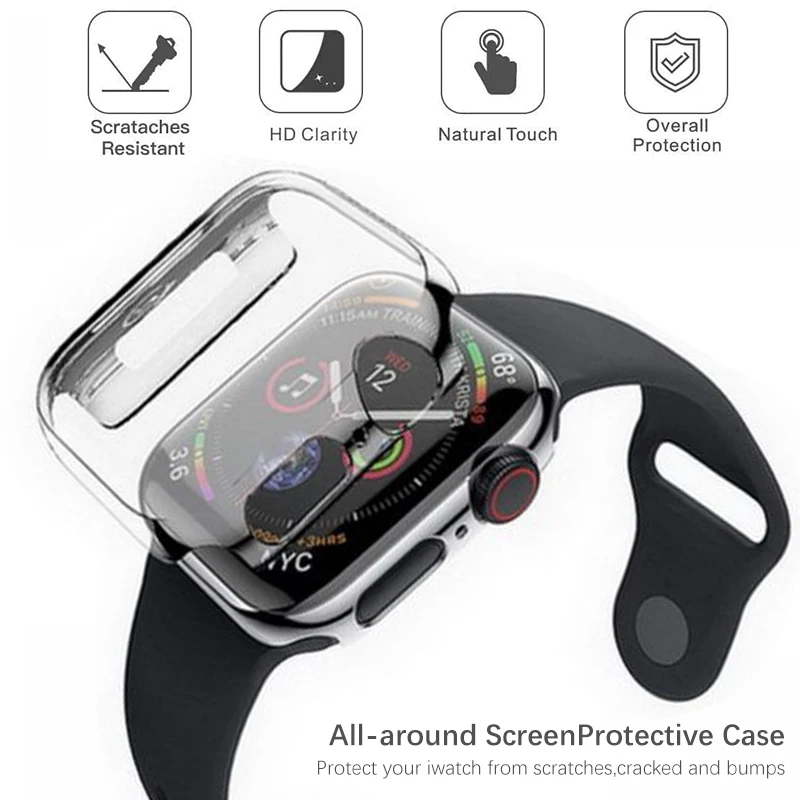 1PC 44\40mm Ultra-thin Hard Screen Protective Case for Apple Watch iWatch Series 4 5 6 Cover Shell Frame Transparent Protector