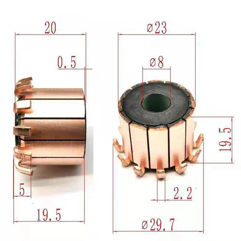 Efficient Motor Operation Copper Commutator for High Speed DC Motors 12 Gear Teeth Design Ensure Smooth Performance