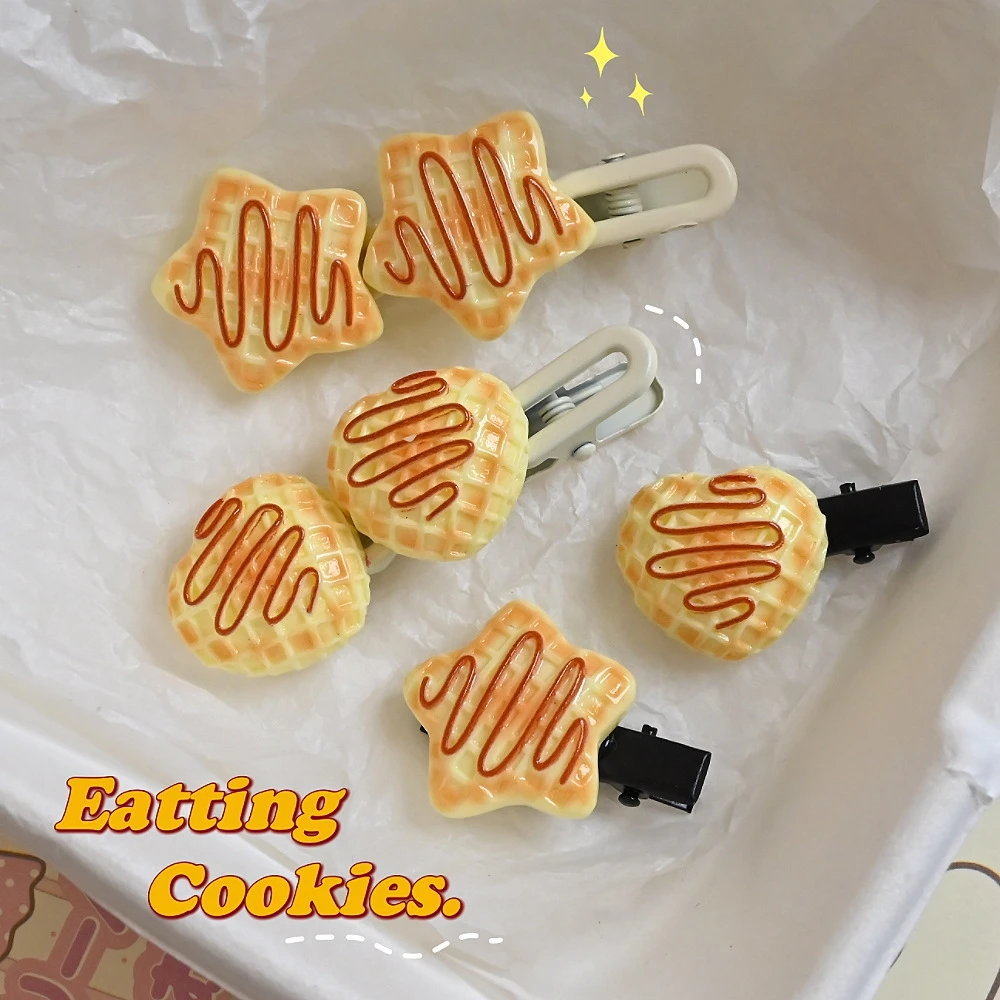 

2025 New Trend Alloy Resin Jam Bread Duck Billed Clip Student Cute Hair Clip Women's Kawaii Hair Accessories Side Clip Wholesale