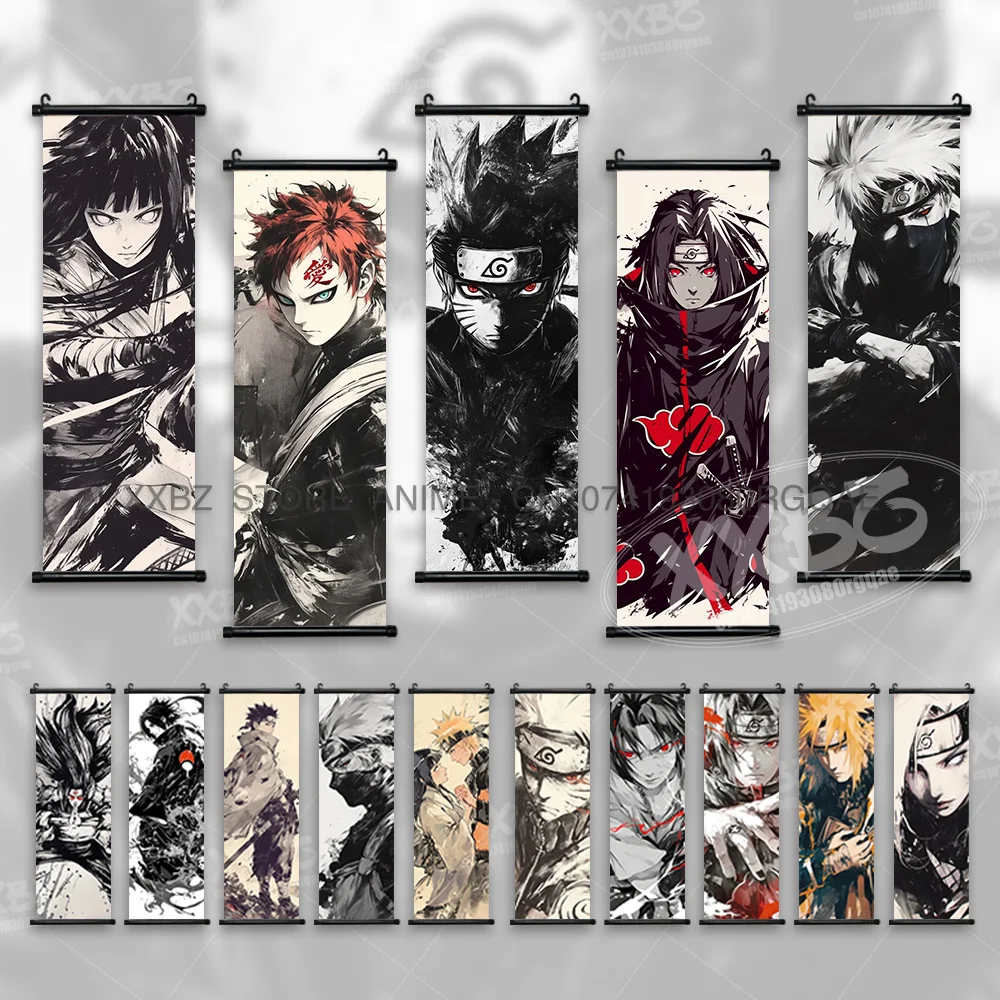 

Naruto Home Decoration Hanging Painting Hyuga Hinata Wall Art Scrolls Picture Uchiha Itachi Japanese Anime Canvas Decor Posters