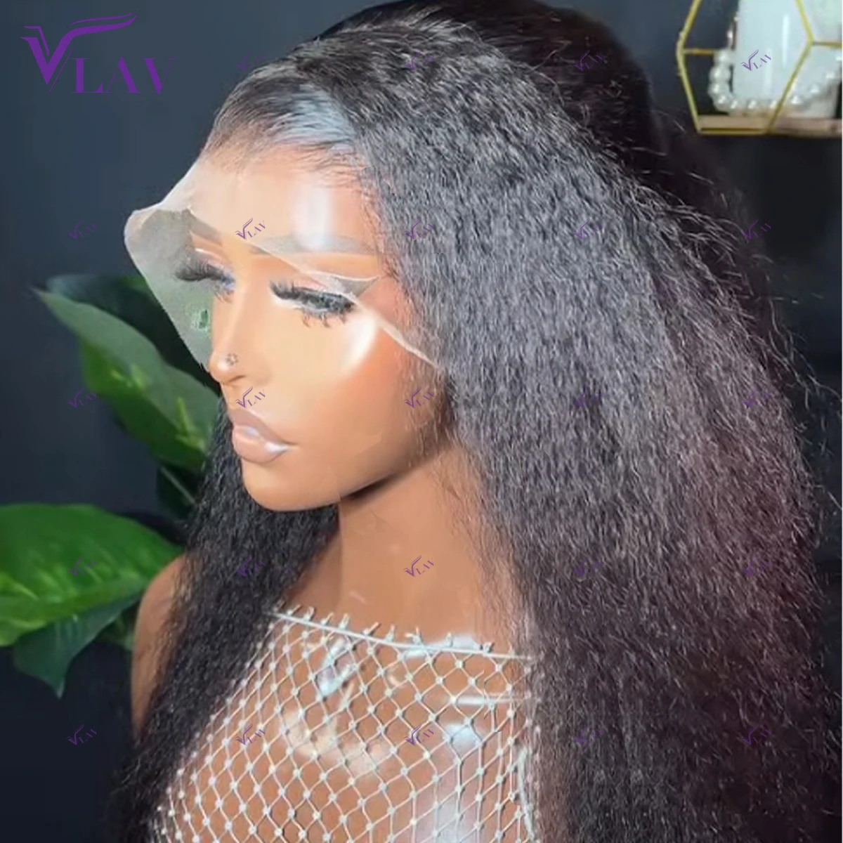 Kinky Straight 400 Density Glueless 100% Human Hair Wigs 13×6 HD Lace Frontal Wig 360 HD Transparent Lace PrePlucked For Women