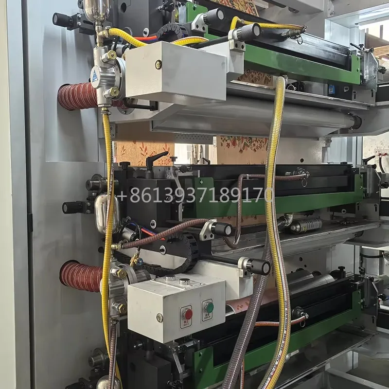 Flexo Printing Machine  4 Colors Stack Type Flexographic Printers for Paper Cup Printing and Paper Bags