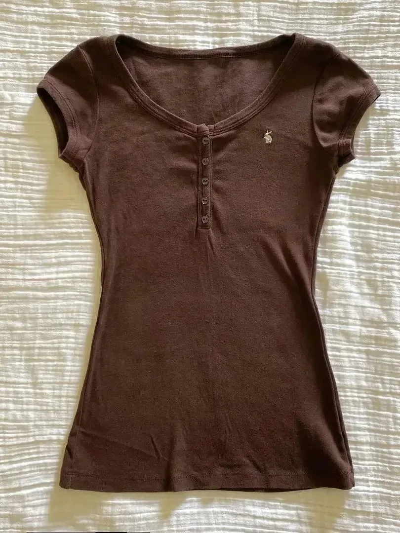 2000er Jahre Kleidung Süße schlanke T-Shirts Harajuku Sommer Damen Top Gothic Shirt Emo Y2k Crop Top Punk Grafik T-Shirts Street Hot Girl