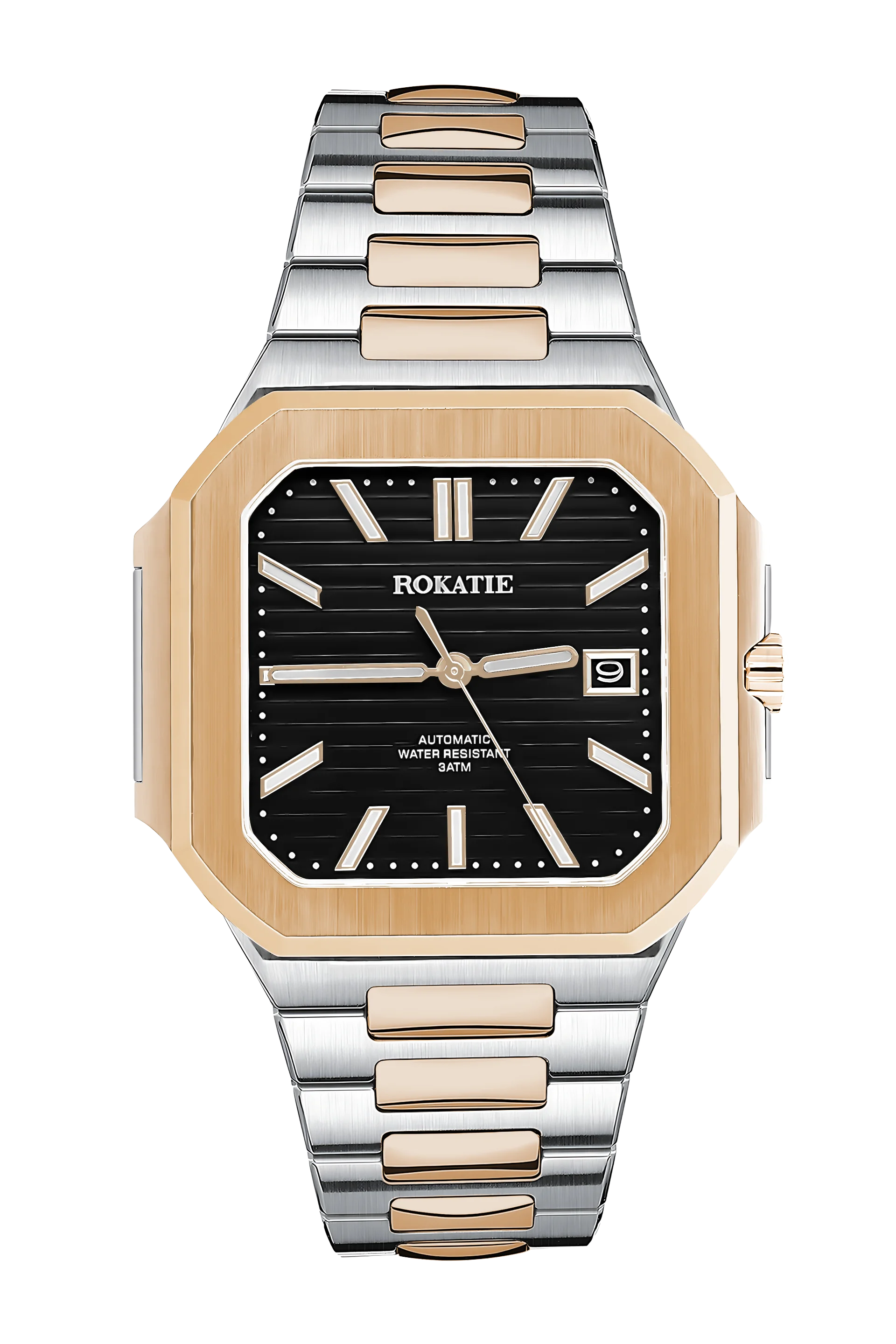 

ROKATIE 38 мм механические наручные часы из розового золота Роскошные автоматические часы мужские часы из нержавеющей стали светящиеся часы nh35