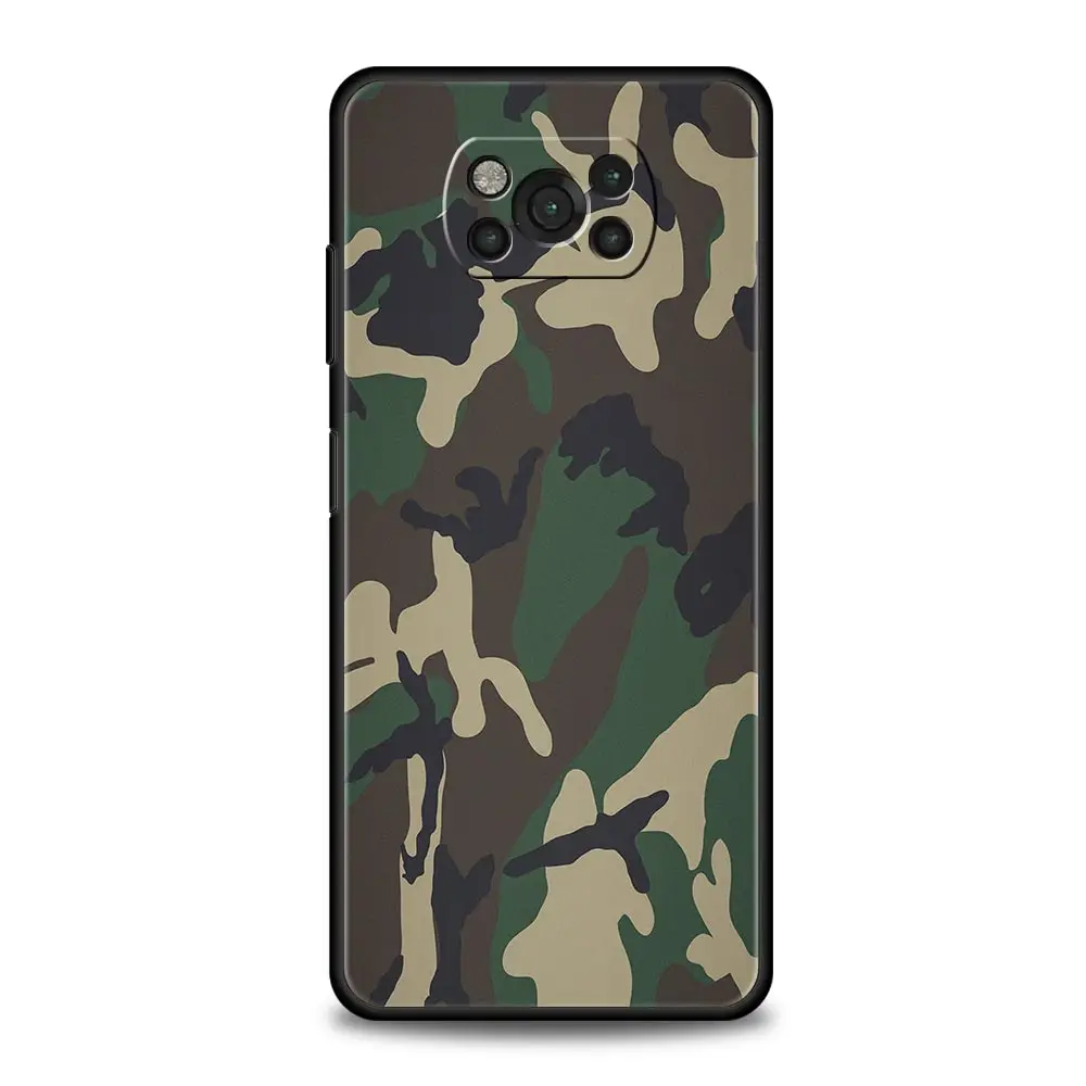 Camouflage Camo Military Army Phone Case For For Xiaomi Poco X6 X5 Pro X4 X3 NFC F5 Pro F4 F3 GT M5 M4 Pro 5G M3 C51 C50 Cover