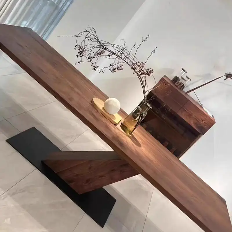 Nordic solid wood dining table, wabi family large board dining table, simple and modern