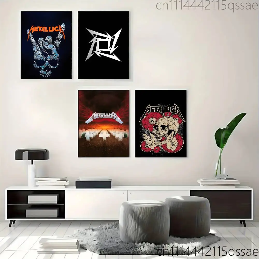 M-Metallica Band Frameles Canvas Paint Decorative Art Printing Poster Image Home Living Room Bedroom Decoration Paint