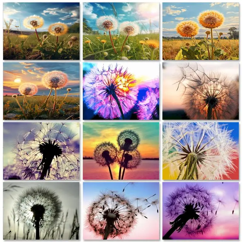 

GATYZTORY Frame Paint By Numbers For Adults Beginner Dandelion Diy Crafts Drawing By Numbers Flower Wall Art For Home Decoration