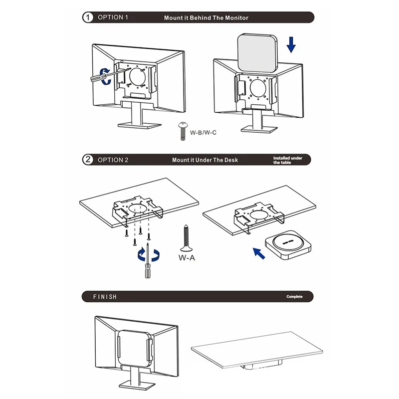 

A41Z-Wall And Desktop Stand Mount Holder Computer Stand For Mac Mini Under Desk Vesa Extension