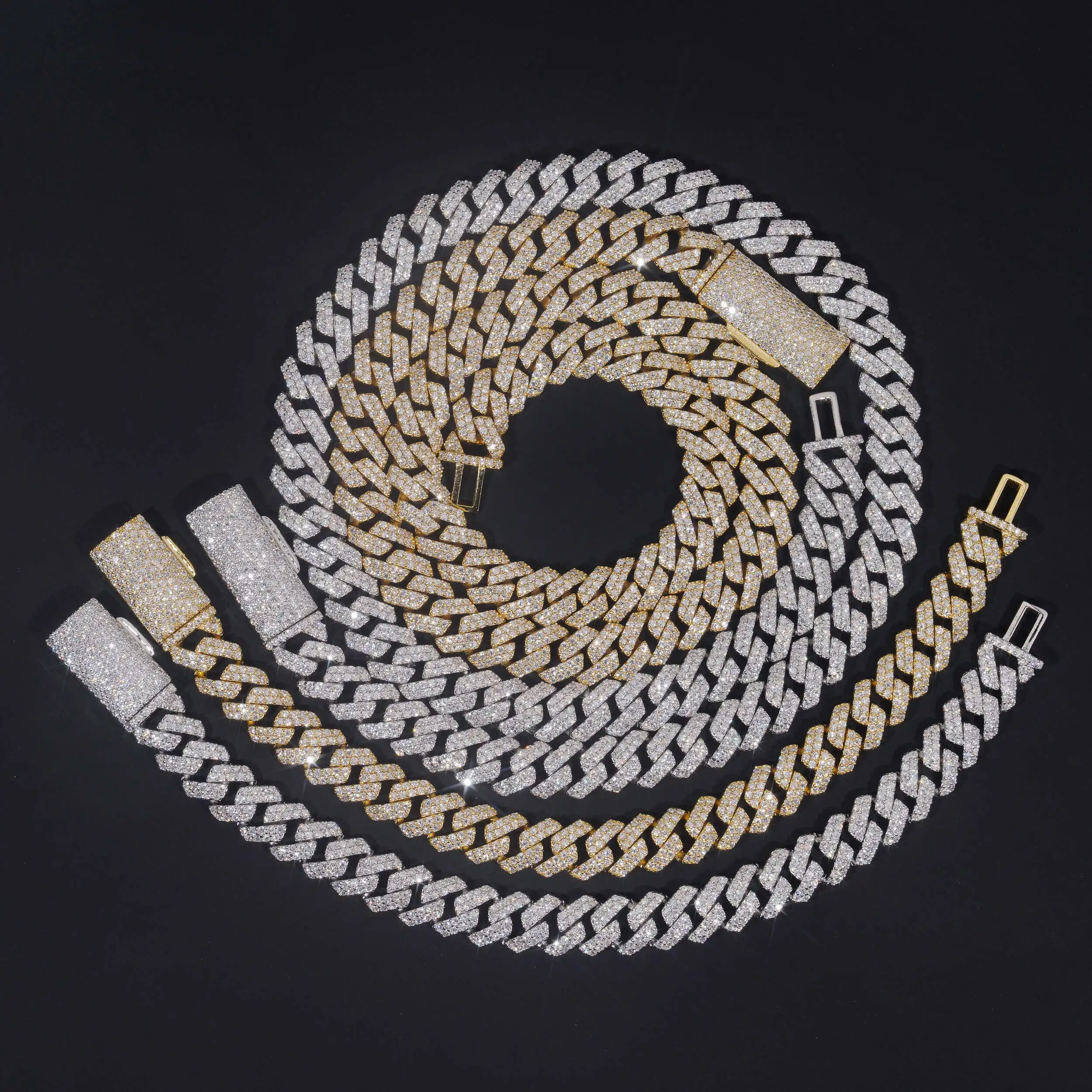 Diamond Pass Tester 10MM Vvs Moissanite Cuban Link Necklace Men Fast Delivery Hip Hop Style Iced Out Diamond Cuban Chain..