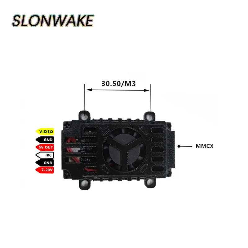 SLONWAKE 5.8Ghz 2.5W VTX transmitter  2500mW power adjustable MMCX antenna support IRC Tramp FPV Suitable for RC fixed-wing UAV