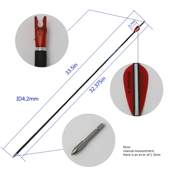 12 szt. Strzała z czystego węgla Spine250/300/350/400/450/500/550/600/650/700/750/800/850/900/1000 łucznictwo ID 4,2 mm do strzelania z łuku hu