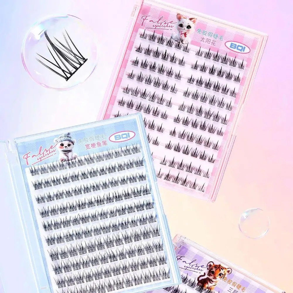 ขนตาปลอม 10 แถว ต่อขนตาแบบธรรมชาติ ขนตายาว หนา แบ่งเป็นช่อ ใช้ได้ทุกวัน แต่งหน้า ขนตาปลอม DIY แบบช่อ