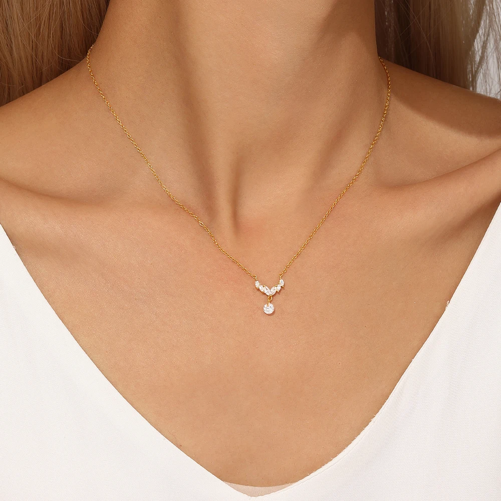 قلادة فراشة من الفضة الإسترليني للنساء ، قلادة كرة مستديرة ، لون ذهبي عيار 18 قيراط ، سلسلة ترقوة ، مجوهرات حفلات الزفاف