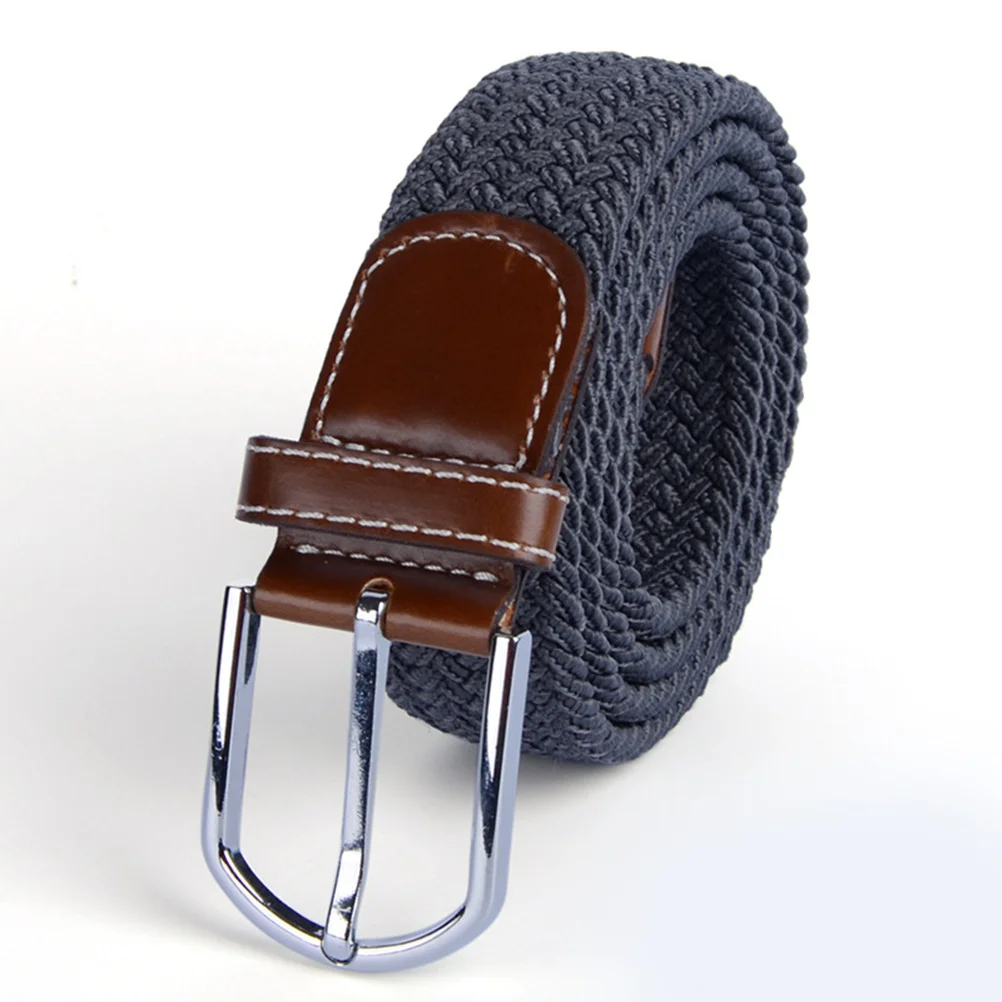 Braided Stretch For Men Women Army Green No Hole Adjustable Elastic Woven Belt Pu Tip Braid Belt Women Men Waistband