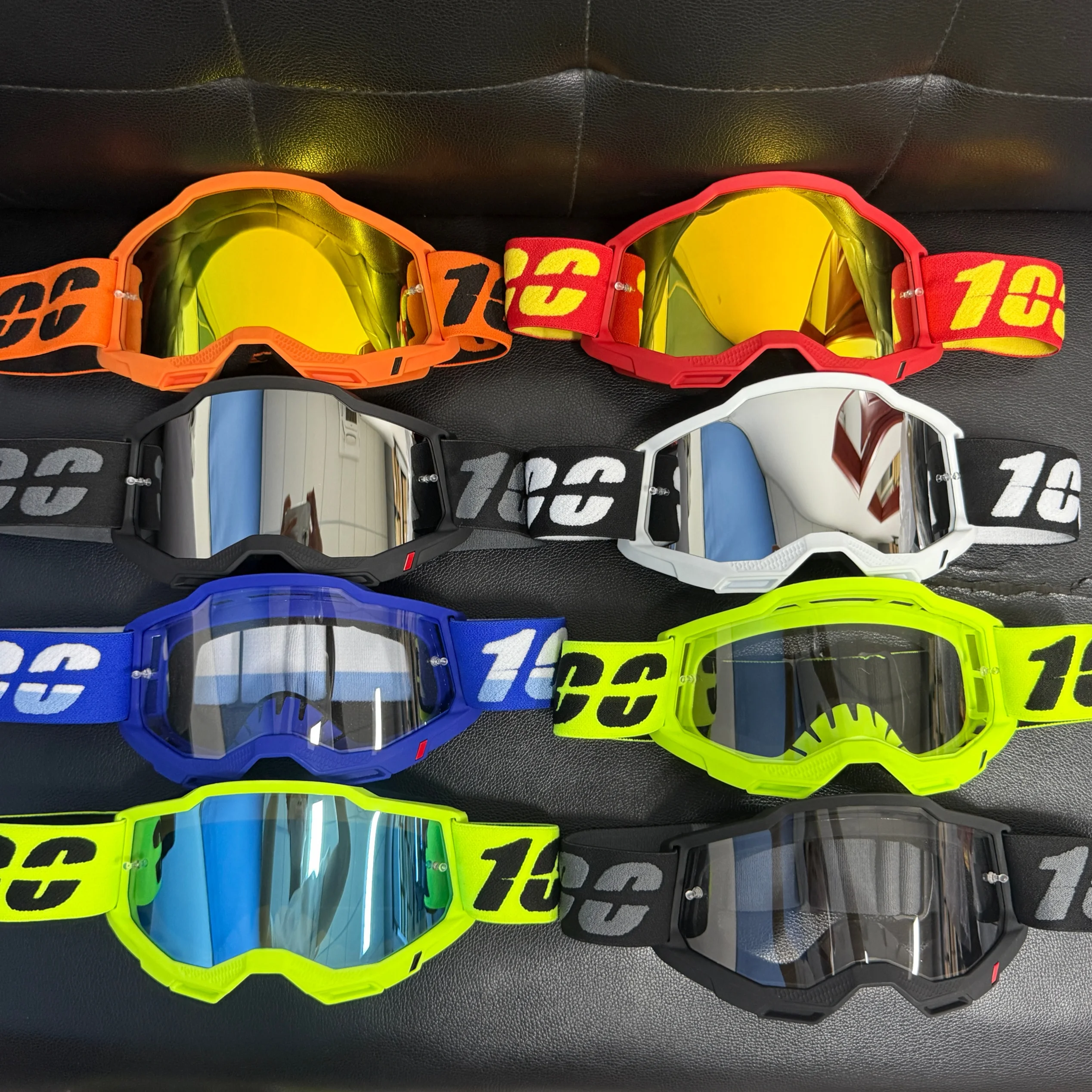 Professional Motorcycle Off-Road Goggles UV400 HD Windproof Dustproof for Riding Skiing Outdoor Sports Helmet Compatible