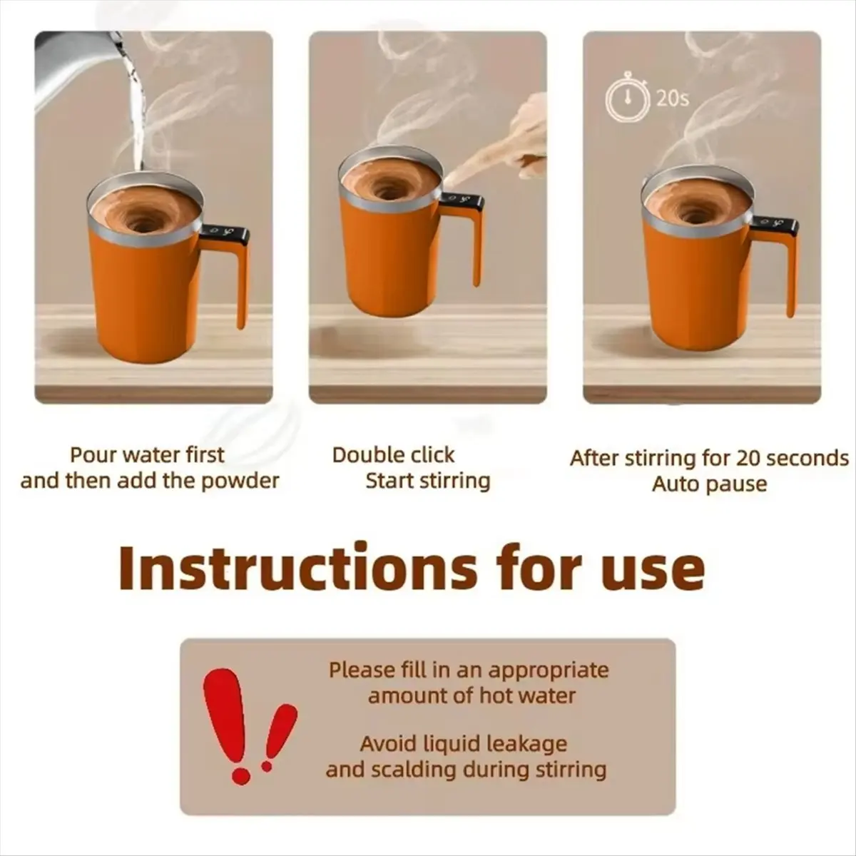 400ML Mixing Cup LED Temperature Display Coffee Cup Stainless Steel Magnetic Rotating Stirring Coffee Self Stirring Mug