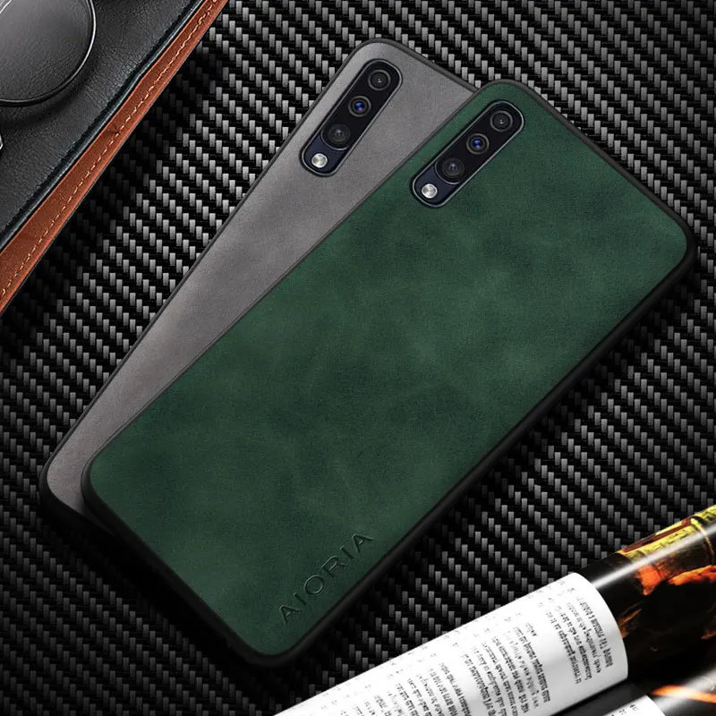 Case For Samsung Galaxy A50 A70 A50S A30S A40 A10 coque silky feel fingerprint proof durable leather cover funda