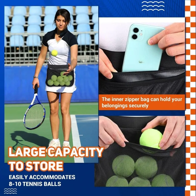 

Tennis Ball Picker Bag Portable Storage for Pickleball Ping Pong Volleyball Sports Gear Convenient Carry