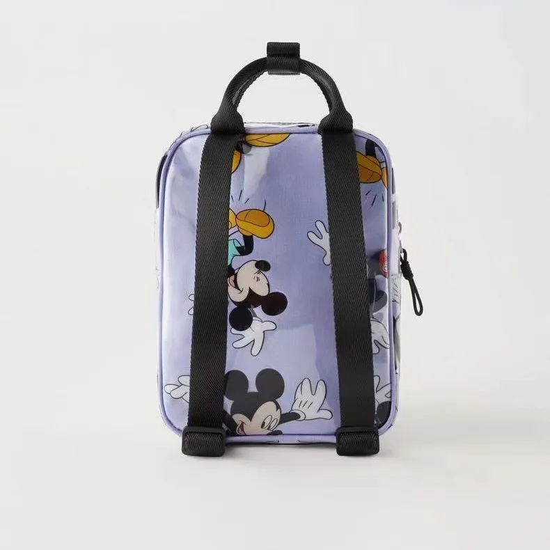 New Mickey Full Print Purple Backpacks Child Casual Fashion Cute Light Two-shoudler Bags Girls Cartoon Mini School Bags