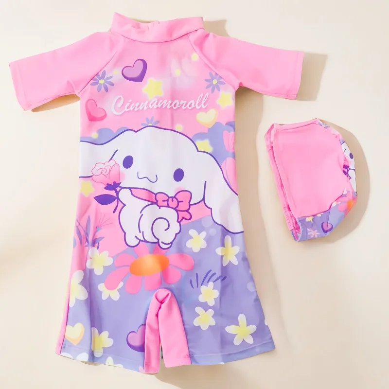 Kawaii Anime Cinnamoroll Badmode Zwemmuts Cartoon Kuromi Kids Strand Bikini Zomer Meisjes Badpak Ondergoed Zonnebrandcrème Snel Droog