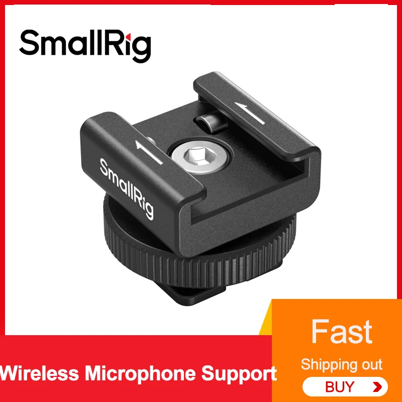 Smallrig Wireless Microphone Support with Cold Shoe Mount Compatible with various wireless Lavalier microphones 4822