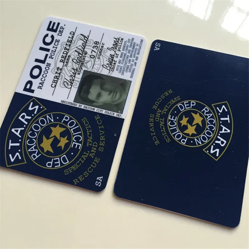 Cosplay Stars RACCOON Police Dep Leon/Chris/Jill/Wesker PVC Card Police ID Cards Role Playing Cosplay Props Custom Made