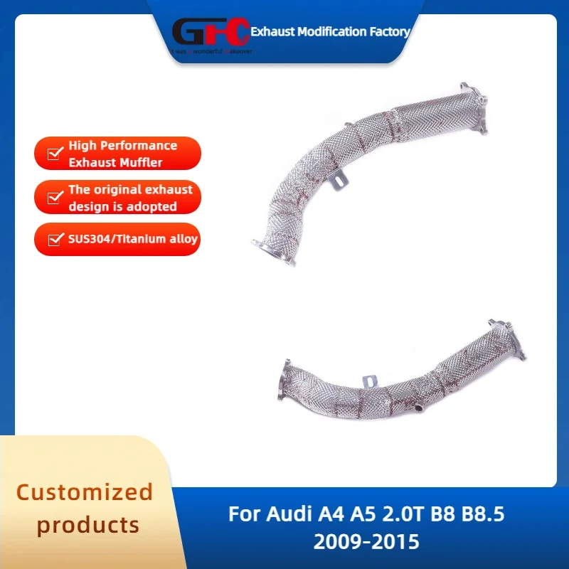 

Выхлопная труба GFC Catless Downpipe для Audi A4 A5 2.0T B8 B8.5 2009-2015, высокопроизводительная выхлопная система из нержавеющей стали 304
