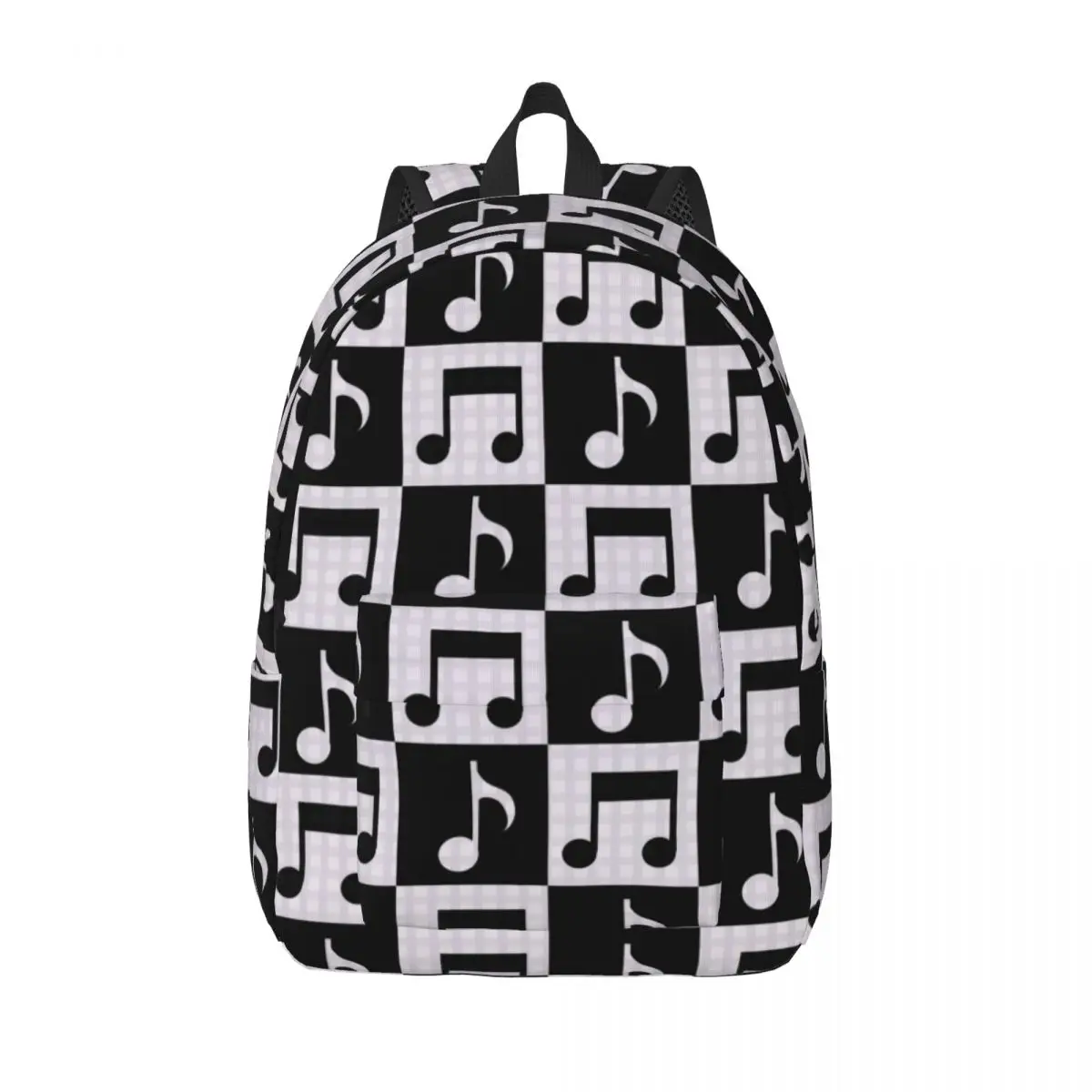 Cute Music Notes Teenage Backpack Sports Student Business Black And White Daypack for Men Women Laptop Computer Shoulder Bag