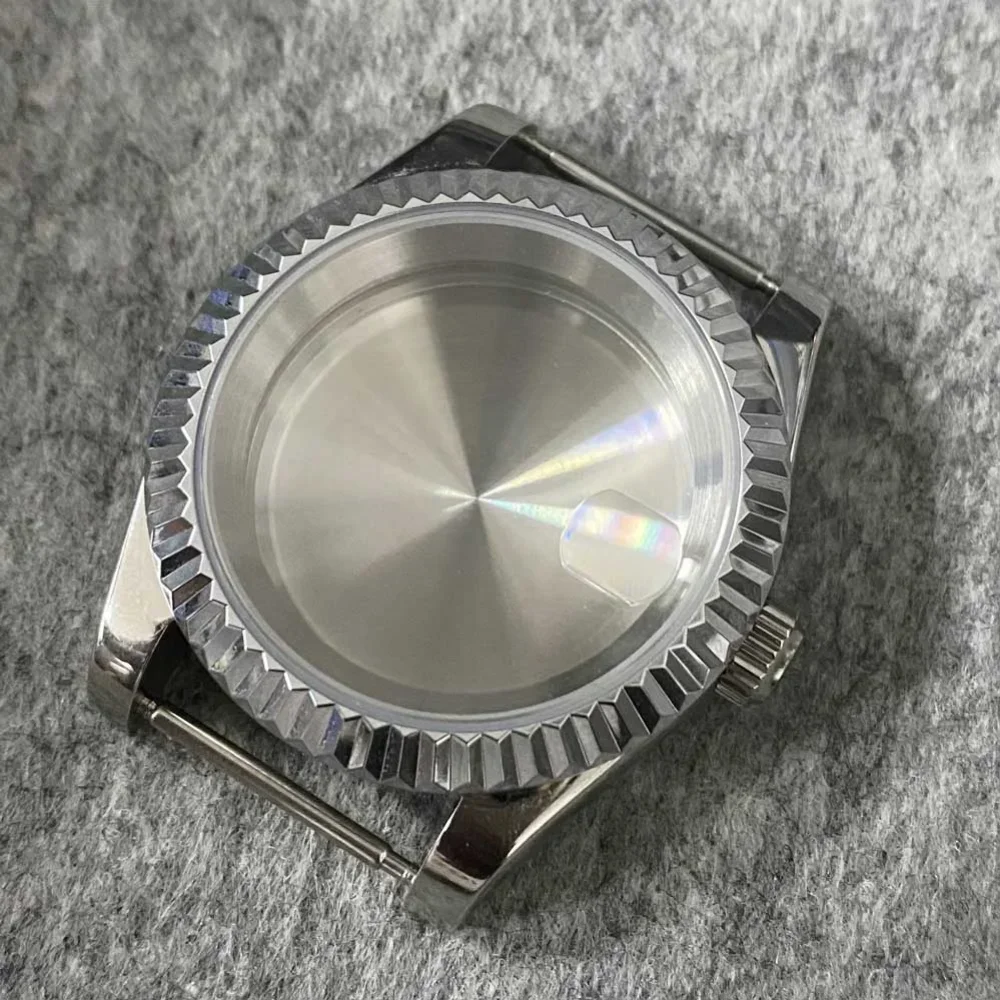 39 مللي متر ساعة حافظة والعتاد خواتم الفولاذ المقاوم للصدأ ساعة مناسبة لحركة NH35/36 مع الياقوت الزجاج ساعة رجالي اكسسوارات