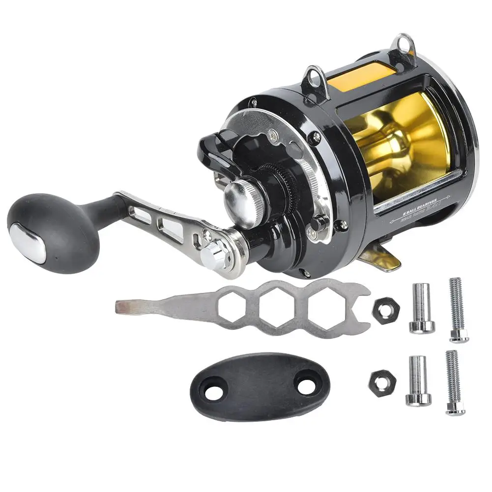 

TR12000 Baitcasting Fishing Reel 25kg Drag Iron Plate Trolling Sea Wheel 3.4:1 Right Hand Fish Line