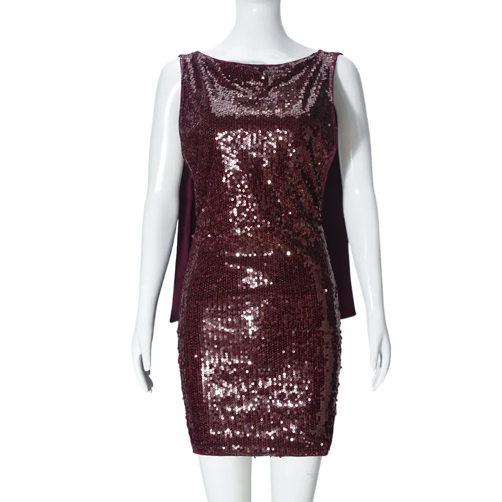 เซ็กซี่Sequined Glitterชุดมินิหรูหราผู้หญิงแขนกุดBackless Night Prom Party Vestido 2025 ฤดูร้อนร้อนY2Kเสื้อผ้า