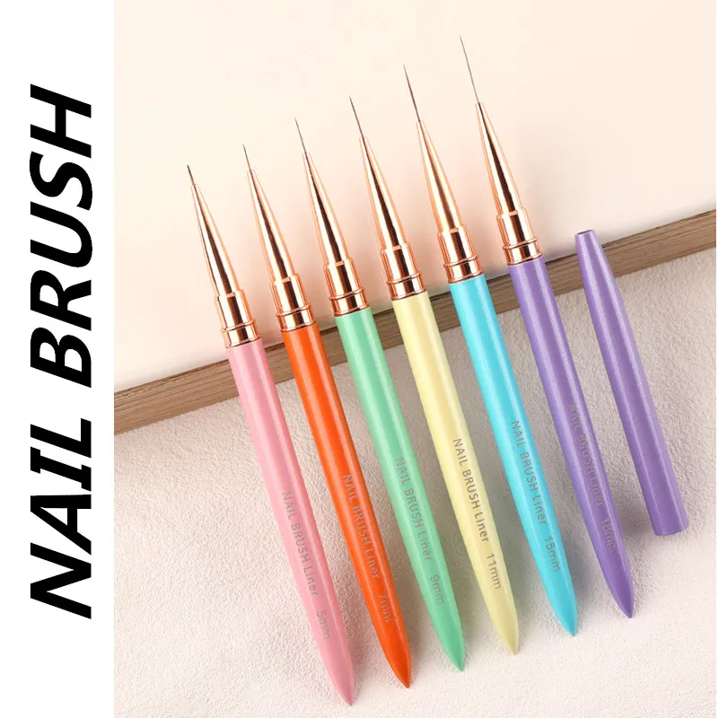 1/6 pièces Nail Art Liner ensemble pinceaux Gel brosse à ongles Gel vernis à ongles peinture brosse dessin Nail Art Design brosse stylo