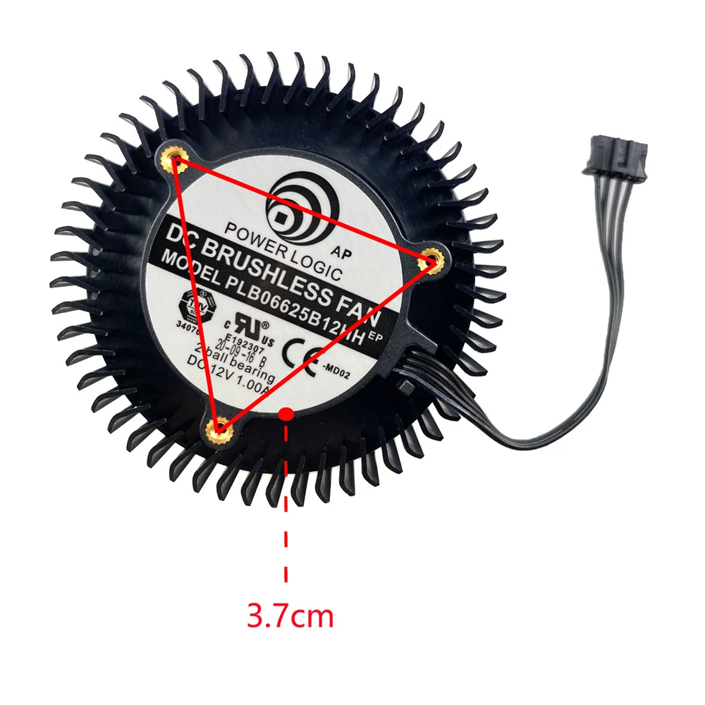 ラデオン用ブラックグラフィックカードファン、シングルターボファン交換用アクセサリー、rx580、570、480、470、470d、1個