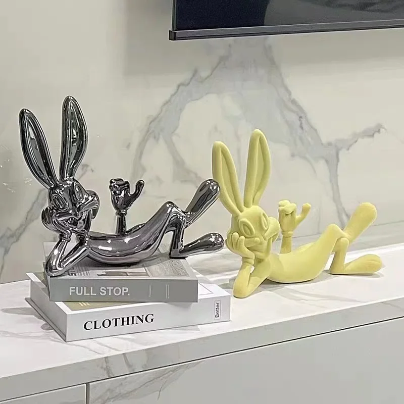 

Lying Rabbit Ornaments Cartoon Modern Living Room TV Cabinet Decorations Wine Cabinet Porch Advanced Sense Niche Home Decoration