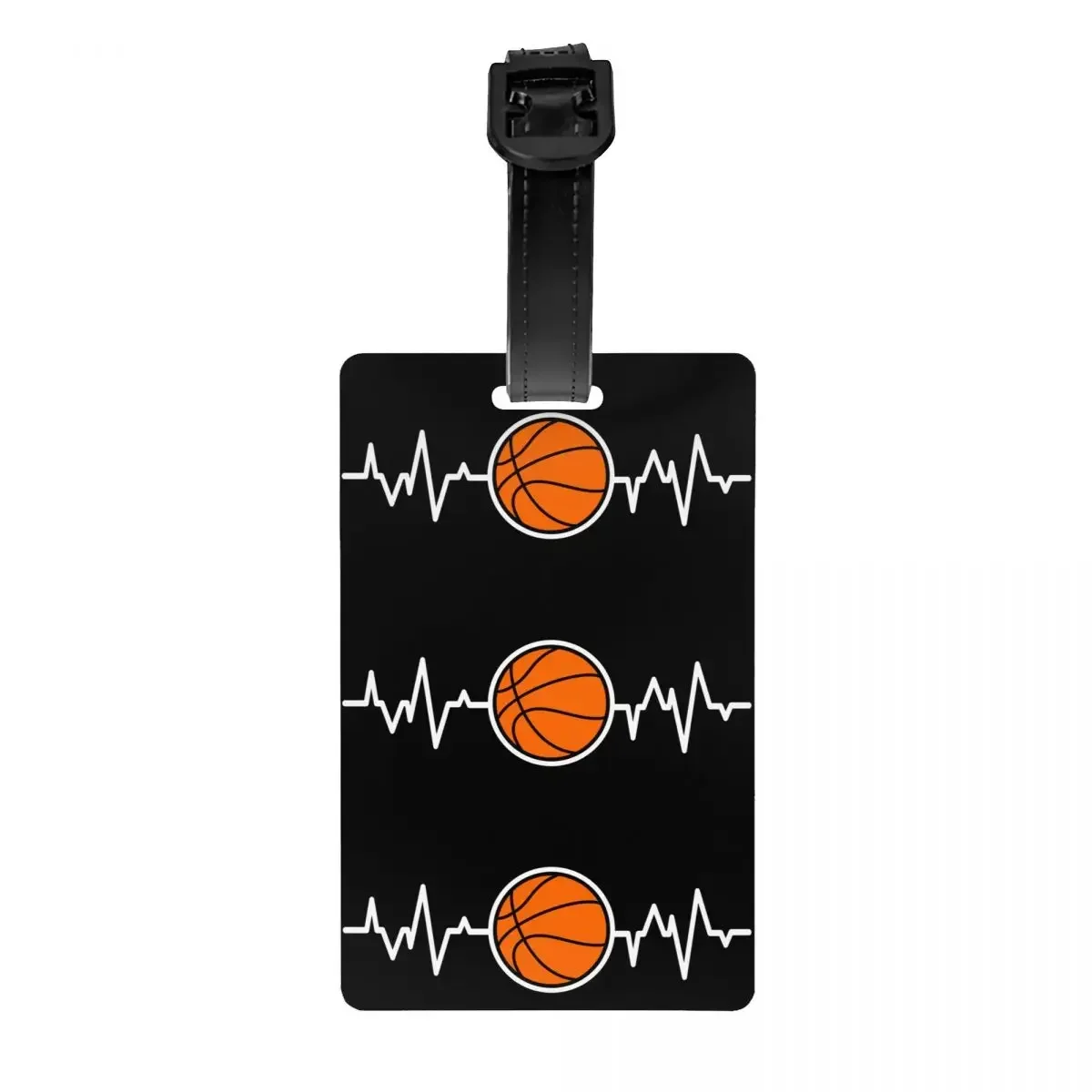 Custom Heartbeat Basketball Luggage Tag With Name Card Sports Privacy Cover ID Label For Travel Bag Suitcase