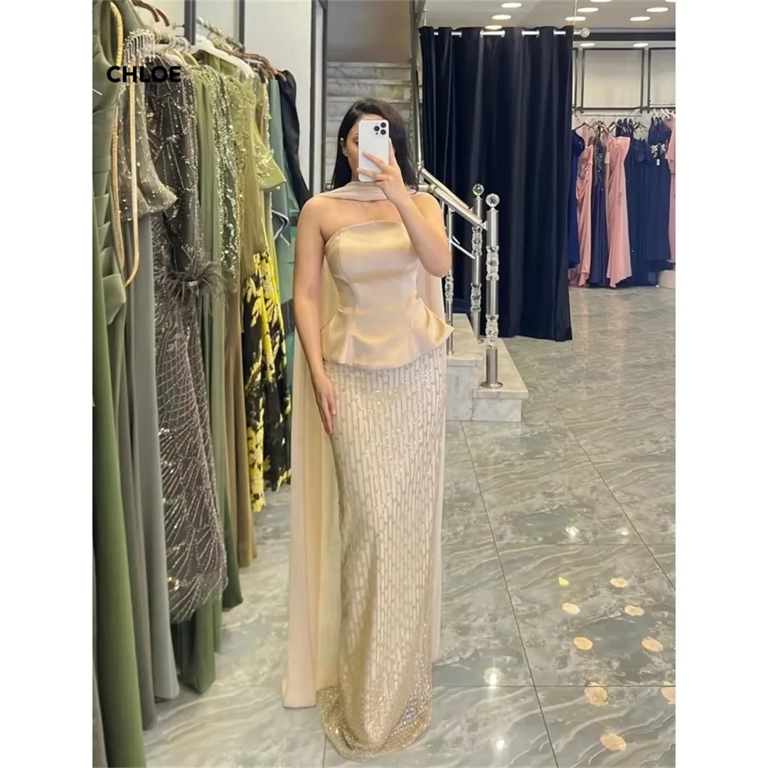 

Бальное платье с рыбьим хвостом, элегантные вечерние платья по индивидуальному заказу, женское роскошное вечернее платье 2025, шаль без рукавов, длинные платья для выпускного вечера