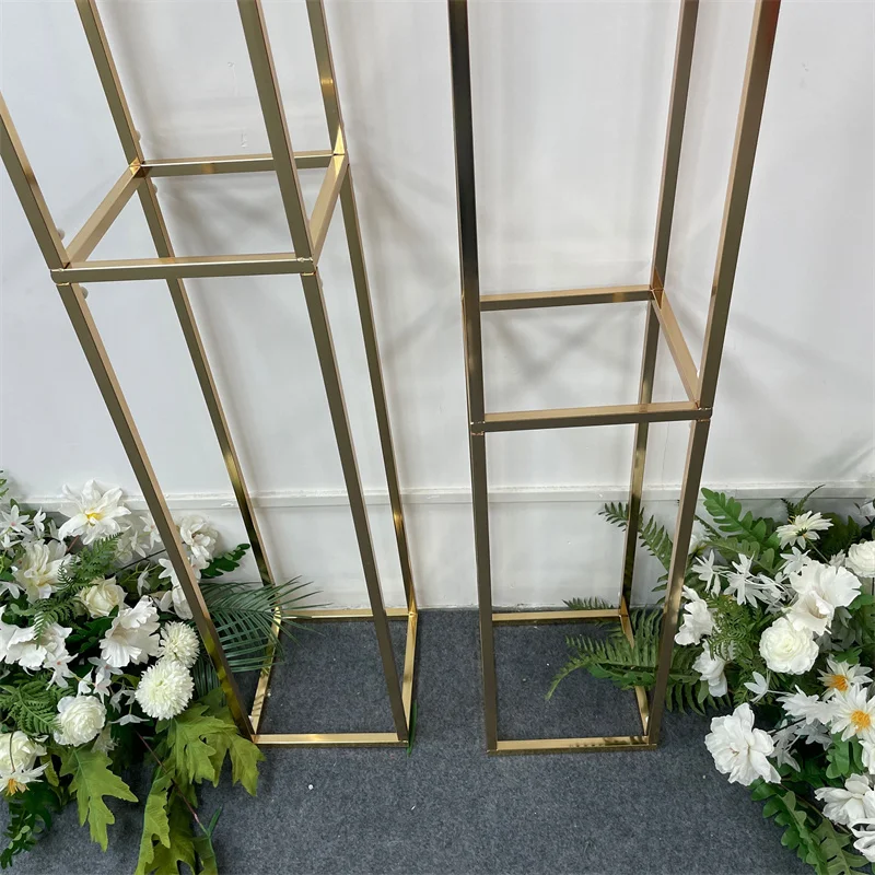 Imagem -05 - Brilhante Ouro Arco Fundo Flor Stand Forma Irregular Stand Decoração do Casamento Festa de Aniversário Balão ao ar Livre Luxo 1pc Pcs