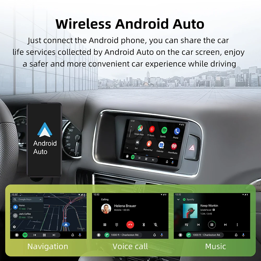ANYFAR Wireless CarPlay Android Auto Interface Adapter für A4 A5 Q5 2008-2018 MMI 3G System mit AirPlay Mirror Link Bluetooth