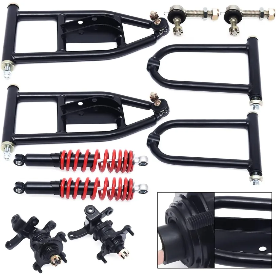 Conjunto de brazo basculante de suspensión delantera, Kit de choque de suspensión de brazo oscilante superior e inferior para Buggy DIY, ATV eléctrico, Quad Bike, Buggy, Go Kar