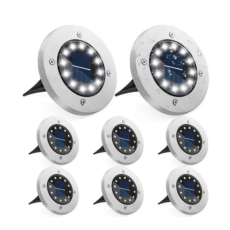 جديد الشمسية حديقة القرص ضوء مقاوم للماء الشمسية في الحديقة سطح السفينة ضوء دافئ أبيض دفن بقعة ضوء في الهواء الطلق الشمسية تحت الأرض LED مصباح
