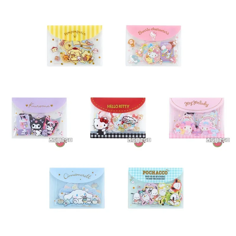 Cute Cartoon Paper Sticker, Sanrio, Kuromi, Minha melodia, Cinnamoroll, Computador, Computador portátil, Brinquedo, 40pcs