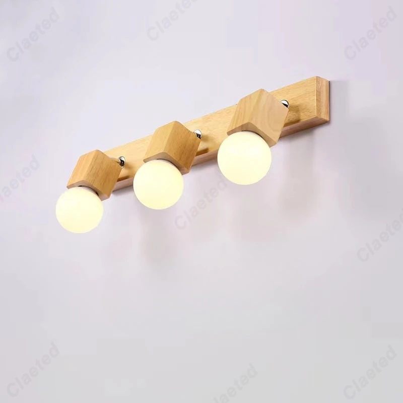 European-style Modern Simple LED Wooden Wall Lamp Living Room Corridor Porch Balcony Decorative Lighting Lamps