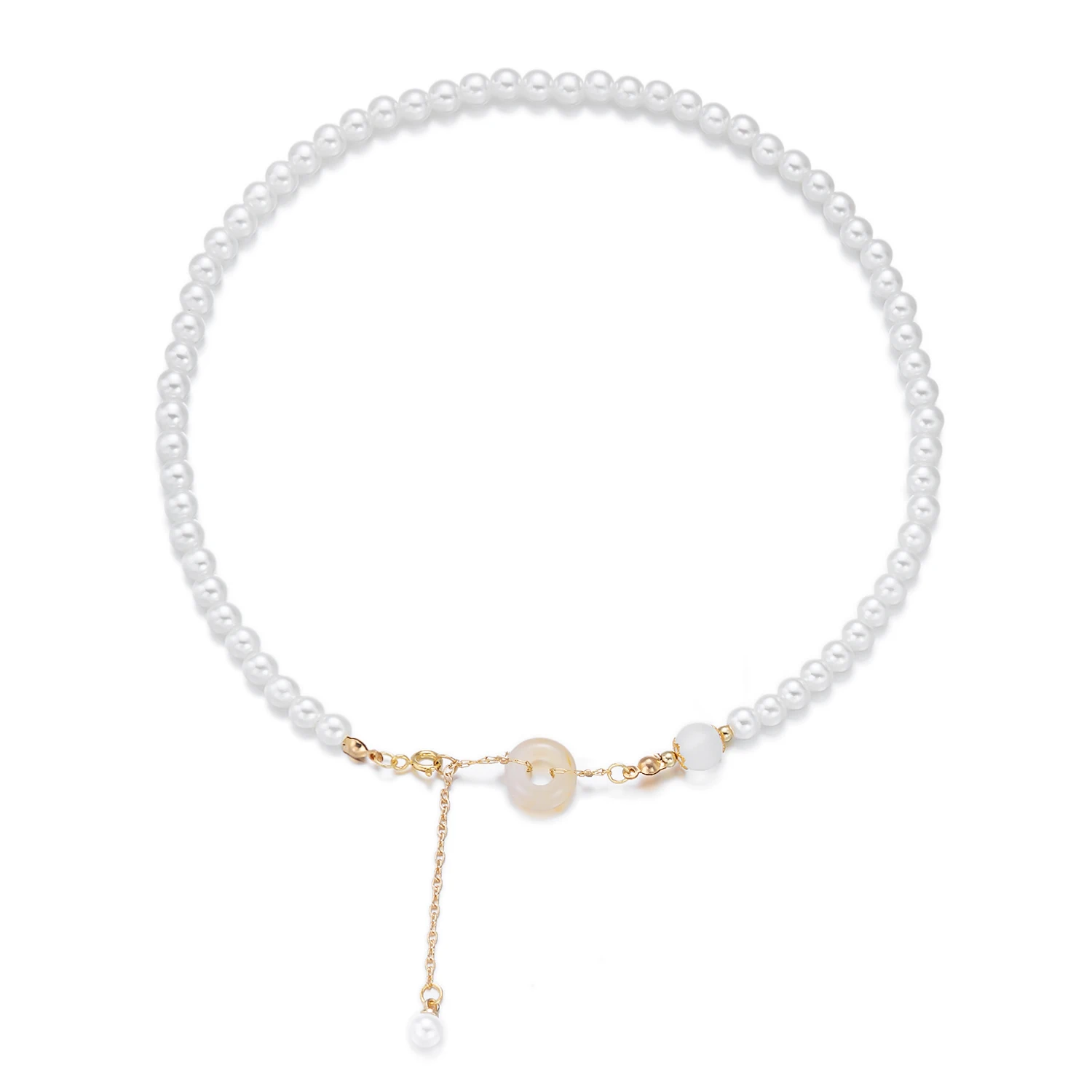 

Simple Chinese Style Safety Buckle Drop Long Necklace for Women Charming Gold Color Tassel Necklace Party Jewelry Accessories