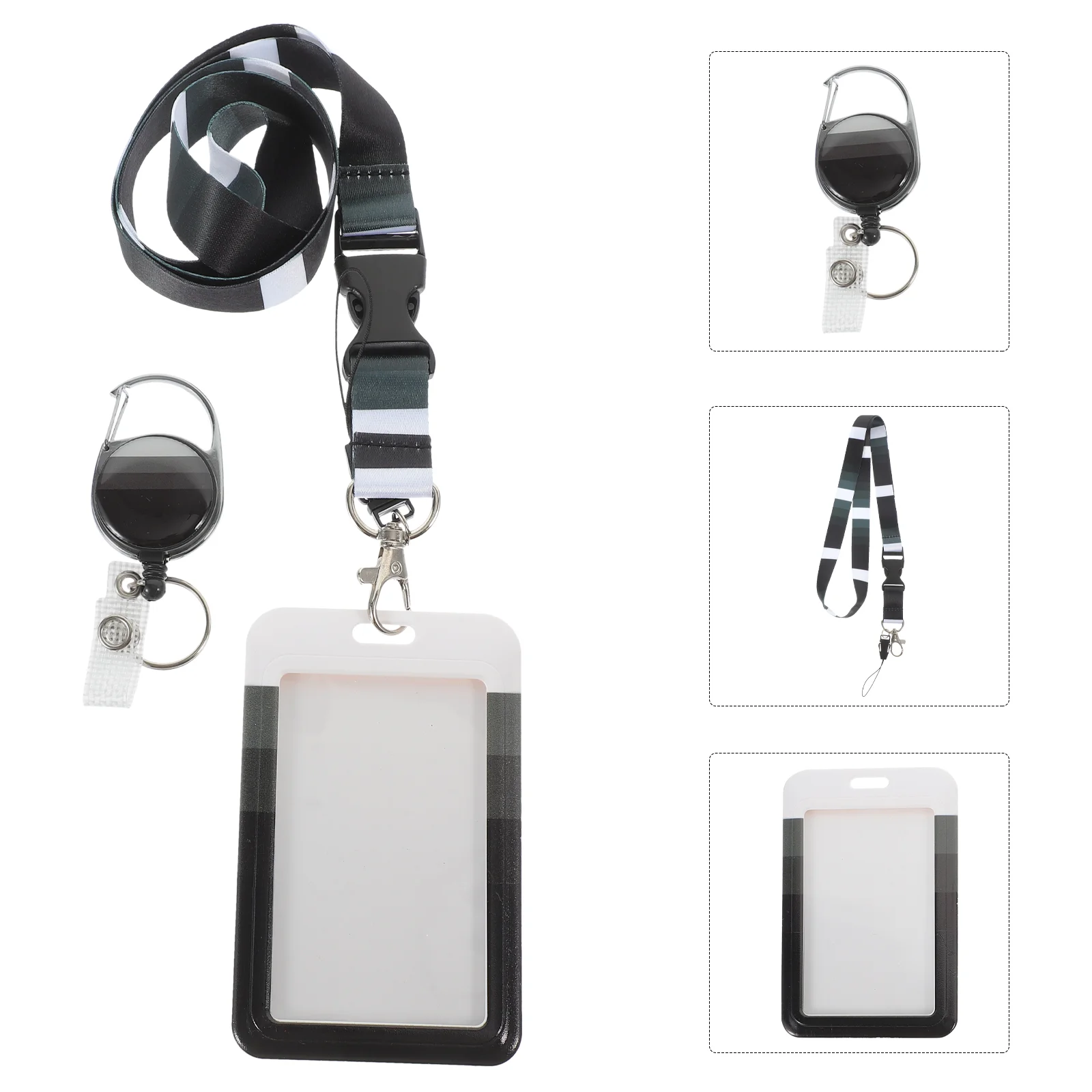 

Lanyard Certificate Holder Card Cover for Student Key Name Tag Fob Cards Holders Sleeve Badge Retractable Clip Color