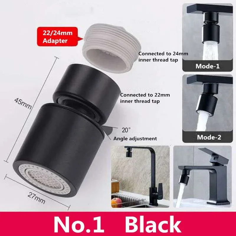 Kitchen Faucet 360 Degree Rotating Water Saving Filter Bubbler Water Tap Nozzle