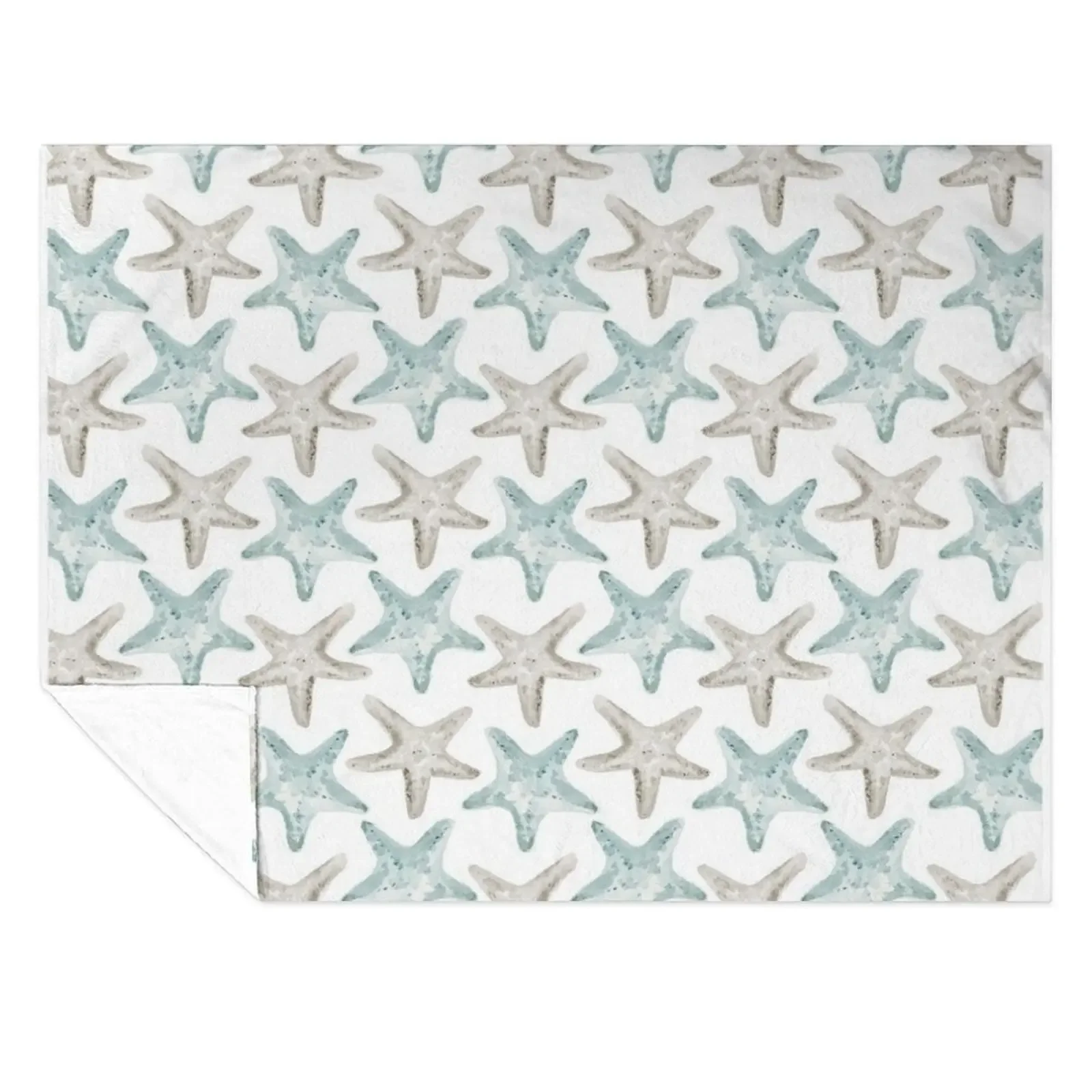 

Starfish Pattern - Watercolor gray and coastal blue Throw Blanket Decorative Sofas Bed Fashionable Hair Plaid Blankets