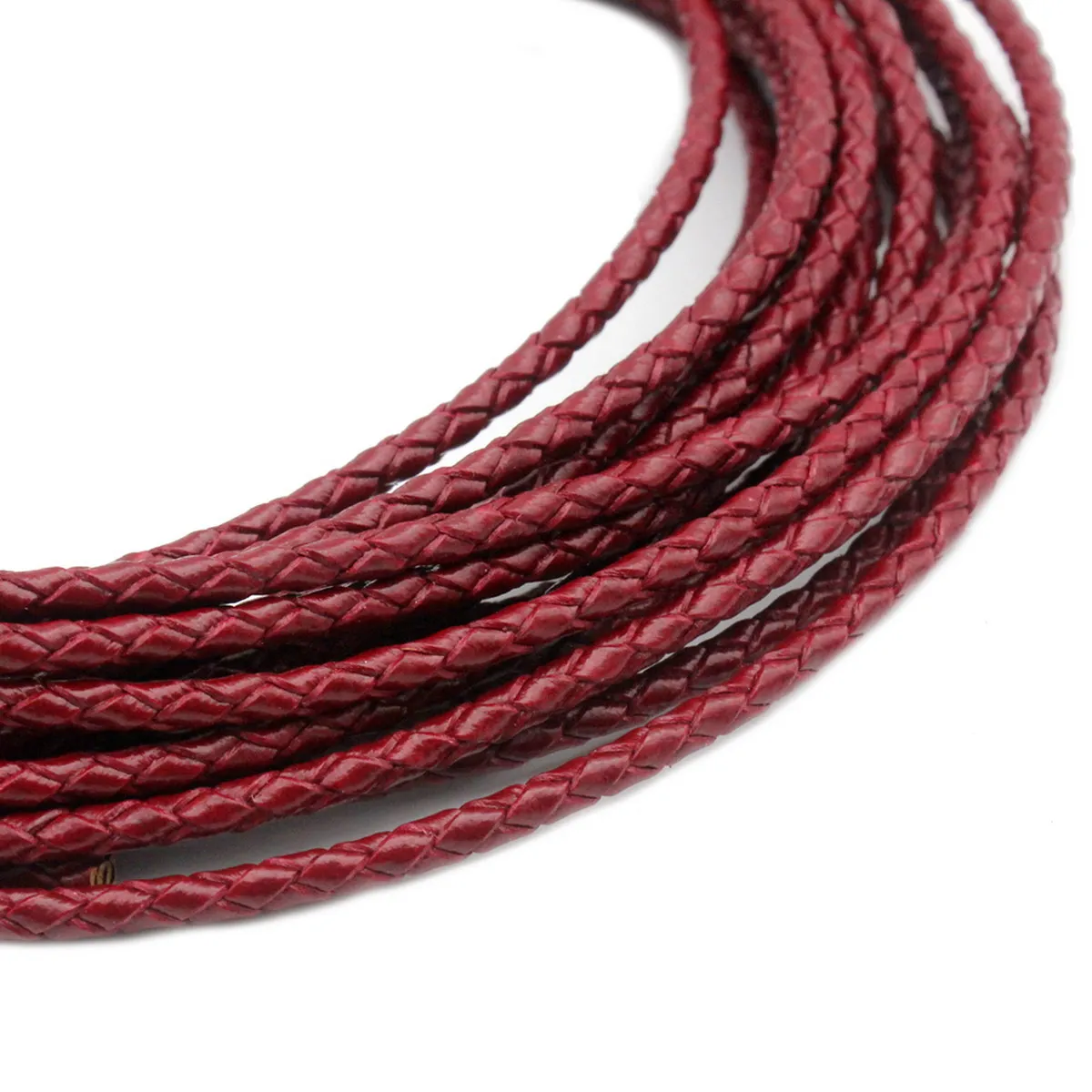 Hawthorn 3mm Braided Leather Bolo Cords Jewelry Making for Bracelet Necklace Folded Strap