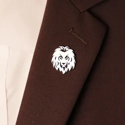Exquisite Lion Head Brooch, Personalized Suit Shirt, Stainless Steel Brooch, Wedding Party, Exquisite Gift