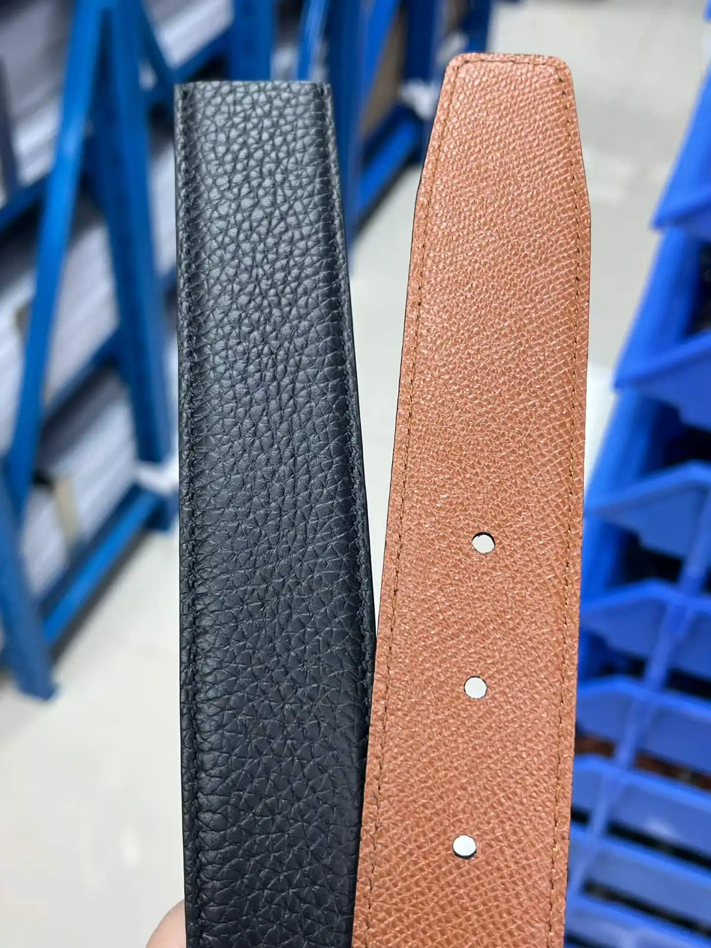 Genuine Leather Reversible Belt Strap Without Buckle, 35mm1.25i Replacement Dress Belt for Men Women, Double-Sided Smooth & Pebb